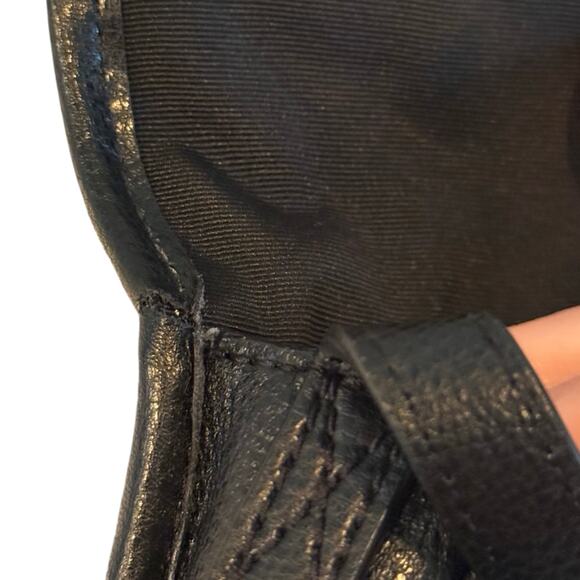 Lauren Ralph Lauren Mini Crossbody Leather Bag - Black Leather Small Handbag - Picture 6 of 16